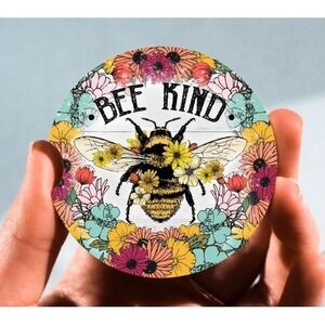 Set‎ of 2 Car Coasters, Bee Kind Car Coaster, Neoprene Car Coaster